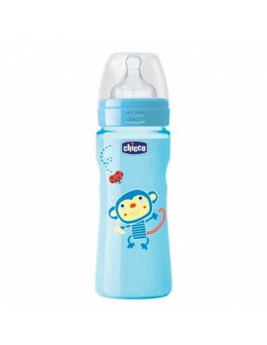 Chicco Biberon Pp Tetina Silicona Flujo Rapido 4M+ Azul 330 ml