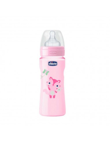 Chicco Biberon Pp Tetina Silicona Flujo Rapido 4M+ Rosa 330 ml