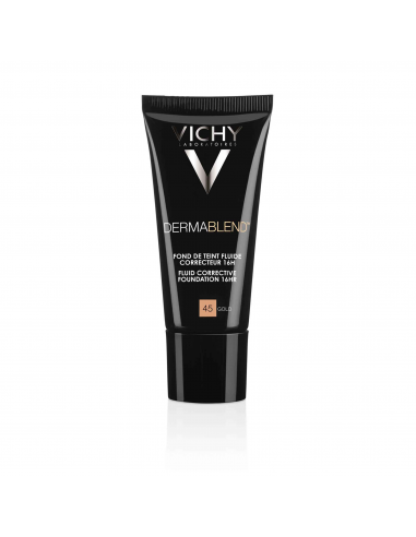 Vichy Dermablend Fondo de Maquillaje Fluido Alta Cobertura 16h Tono 45 Gold