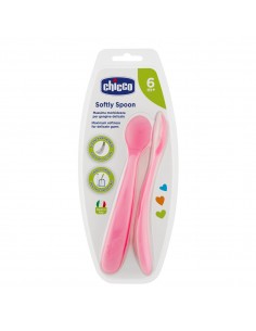 Chicco Cuchara Silicona Rosa 2 Unidades