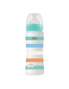 Chicco Biberon Pp Tetina Silicona Flujo Rapido 4M+ Azul 330 ml