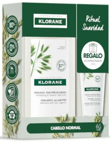 Klorane Champú Leche de Avena 400 ml + Regalo Acondicionador