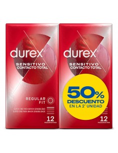 Durex Pack Preservativos Sensitvo Contacto Total 2x12 unidades