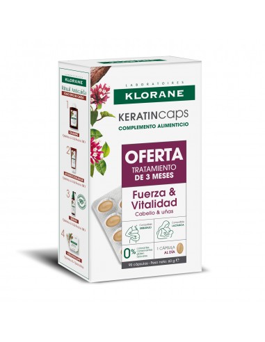 Klorane Keratincaps Trío 3 cajas 30 cápsulas