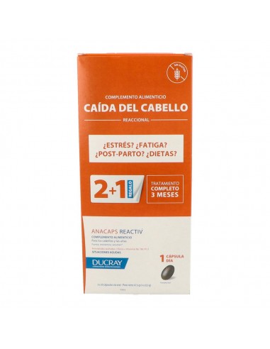 Ducray Anacaps Reactiv Cabello y Uñas Triplo 3x30 cápsulas