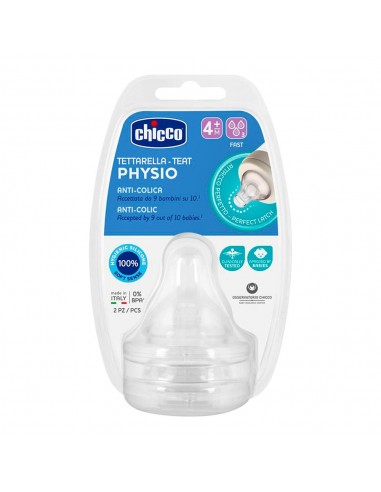 Chicco Physio Tetina Flujo Rápido +4 meses 2 unidades