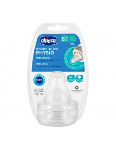 Chicco Physio Tetina Flujo Papilla +6 meses 2 unidades